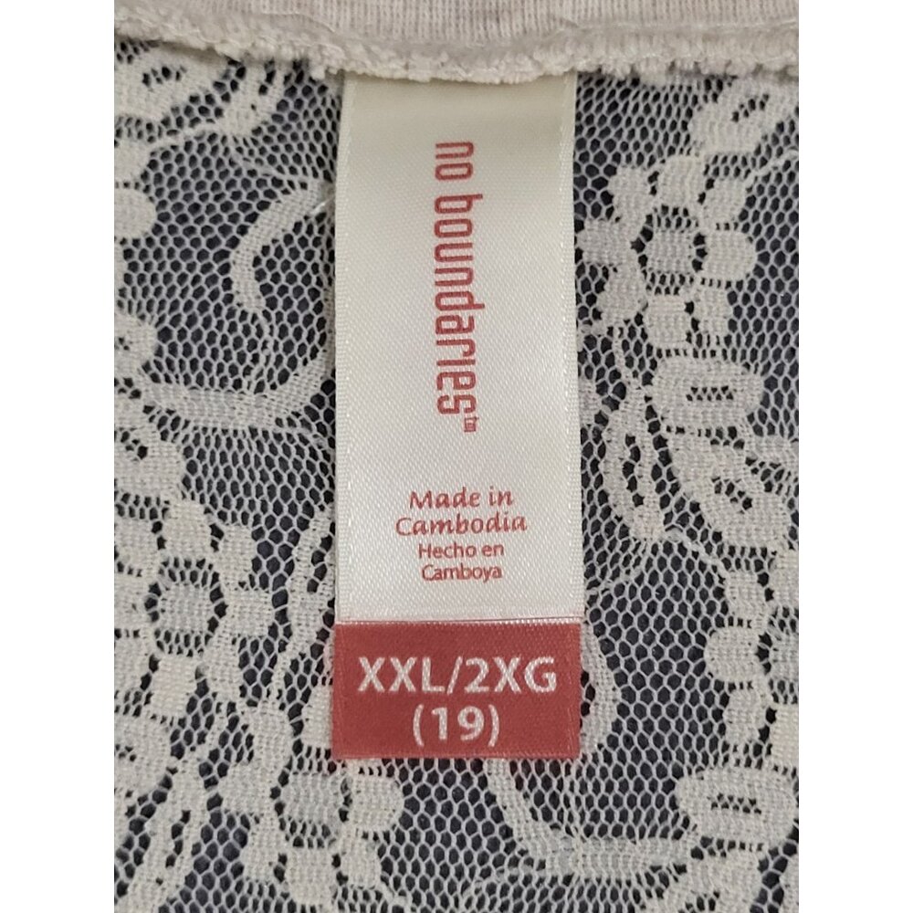No Boundaries y2k Juniors sz XXL Lacy Neutral Button Front Cardigan Lightweight - Picture 8 of 9